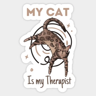 My cat is my Therapist - Bengal cat Sticker